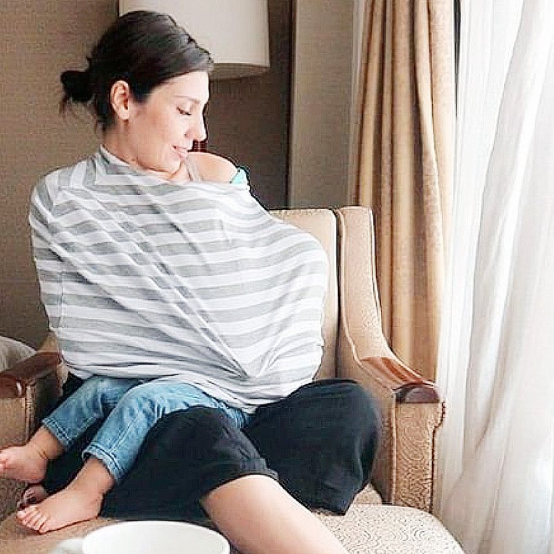 MOOIMOM 沐伊孕哺 時尚典雅哺乳巾/多功能哺乳圍巾 - 哺乳巾 - 棉．麻 灰色