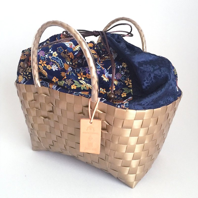 Plabag with Kimono - manakaban and jollies collaboration - [Brocade] Gold - Handbags & Totes - Waterproof Material Gold
