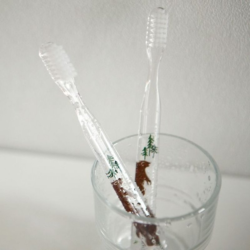 Dailylike Crystal Clear Toothbrush-01 Brown Bear, E2D46824 - แปรงสีฟัน - พลาสติก สีนำ้ตาล