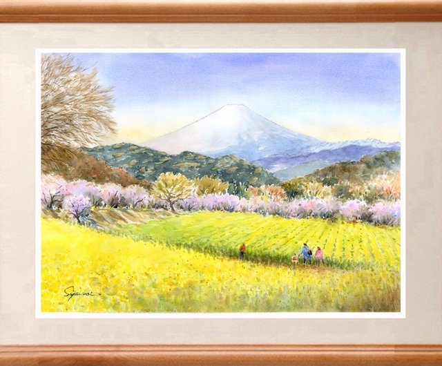 水彩画原画 秋の磐梯山 - 絵画のハンドメイド・クラフト作品・手仕事品一覧