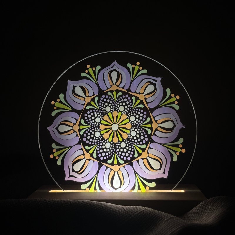 Mandala hand drawn mandala night light - Lighting - Acrylic 