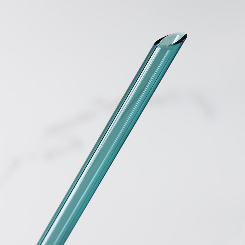22cm (caliber 0.8cm) can pierce the beverage seal film rainbow glass straw (with a cleaning brush) - ถุงใส่กระติกนำ้ - แก้ว สีเขียว