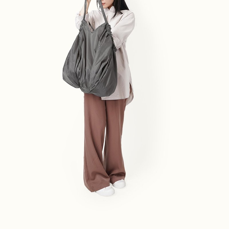 【hellolulu】Packable Market Bag | OLE 17L (Shark Gray) - Handbags & Totes - Polyester Gray