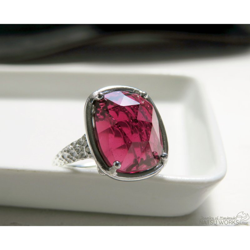 ガーネット リング / rose-cut Garnet Ring l - 戒指 - 寶石 紅色