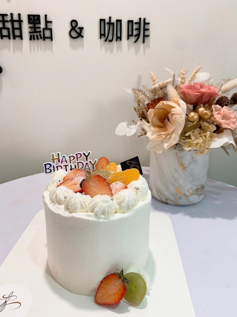 芝麻綜合水果蛋糕 公版蛋糕  戚風蛋糕  鑠甜點  生日蛋糕 - 蛋糕/甜點 - 其他材質 