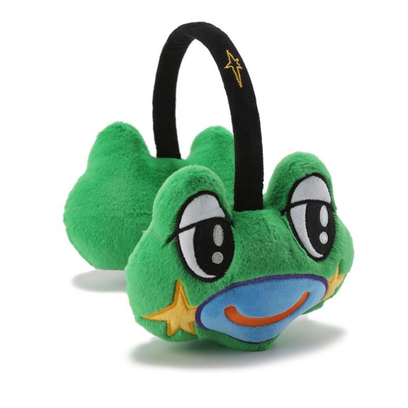 A gift from froggy frog-shaped fun plush warm earmuffs - อื่นๆ - เส้นใยสังเคราะห์ สีเขียว