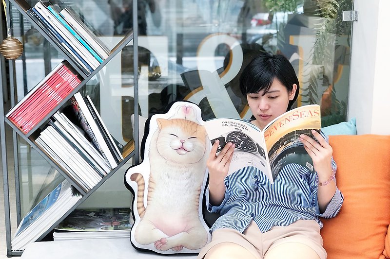 Animal Life Series - (Chao Yujun) Cat Yoga Baby Big Pillow - Pillows & Cushions - Polyester Multicolor