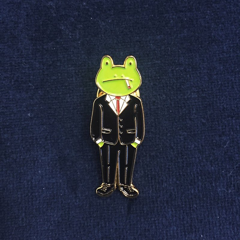 #15 The Frog Boss Pin/Brooch - เข็มกลัด - โลหะ สีเขียว