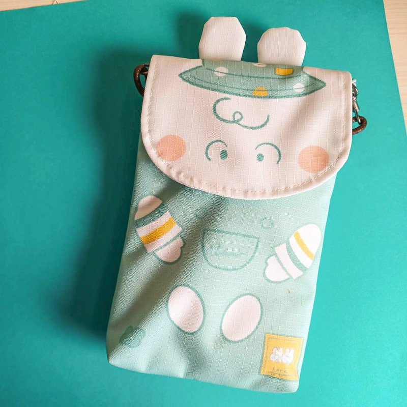 Mint Bunny Side Backpack/Mobile Phone Bag - Messenger Bags & Sling Bags - Waterproof Material 