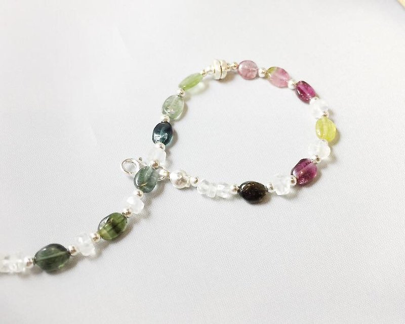 :: :: MH canteen Silver Series _ jelly beans custom natural stone (tourmaline Sign limits: 1) - Bracelets - Gemstone Multicolor