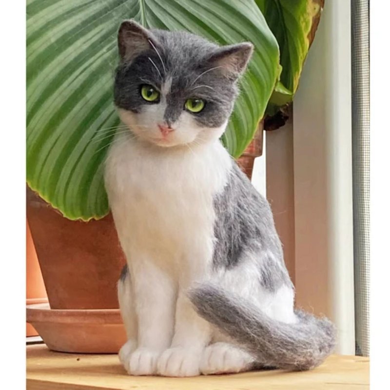 客制化逼真猫 羊毛氈 寵物 娃娃 定制 手工 狗狗猫咪 毛小孩 193 - 貓/狗玩具 - 羊毛 多色