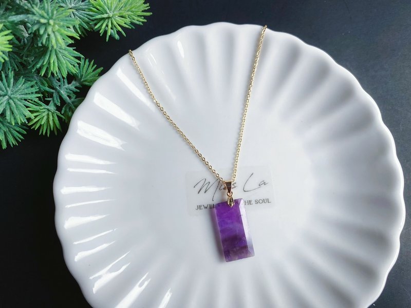 天然 氣質超美 紫水晶 項鍊 禮物 生日 招財 招貴人 事業 閨蜜 - 吊飾/掛飾 - 水晶 紫色
