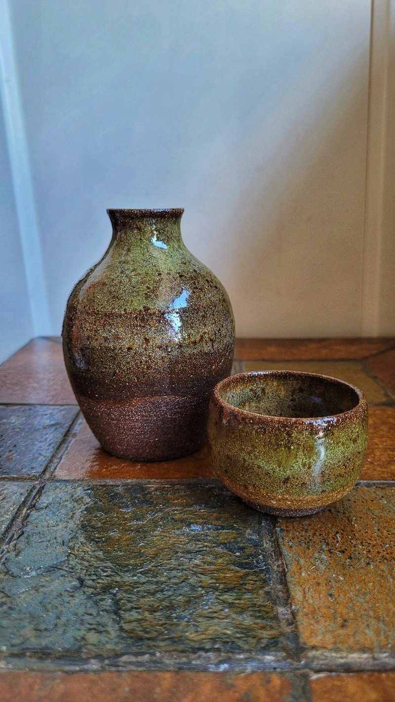 清酒套裝 - 酒杯/酒器 - 陶 綠色