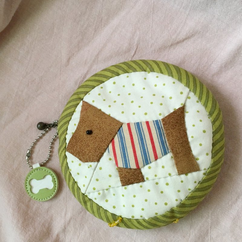 Schnauzer dog coin purse - Coin Purses - Cotton & Hemp Green