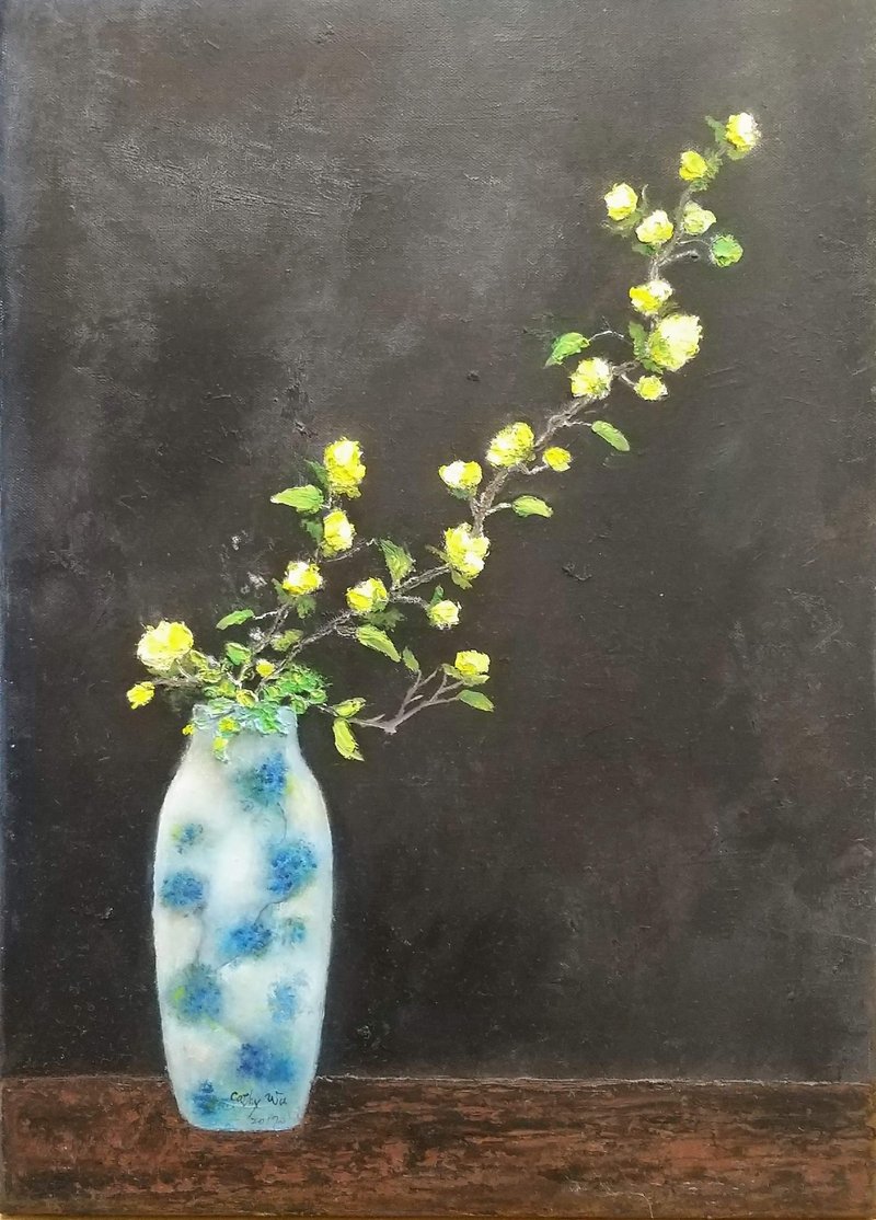 吳佳蓉油畫創作  相伴 - 海報/掛畫/掛布 - 顏料 黃色