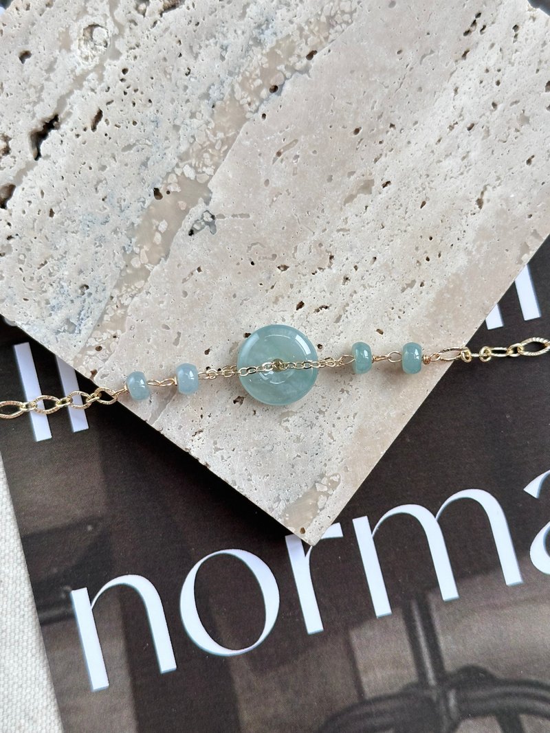 Ice Sky Blue Peace Bracelet | Natural Guatemala Jadeite - Bracelets - Jade Blue