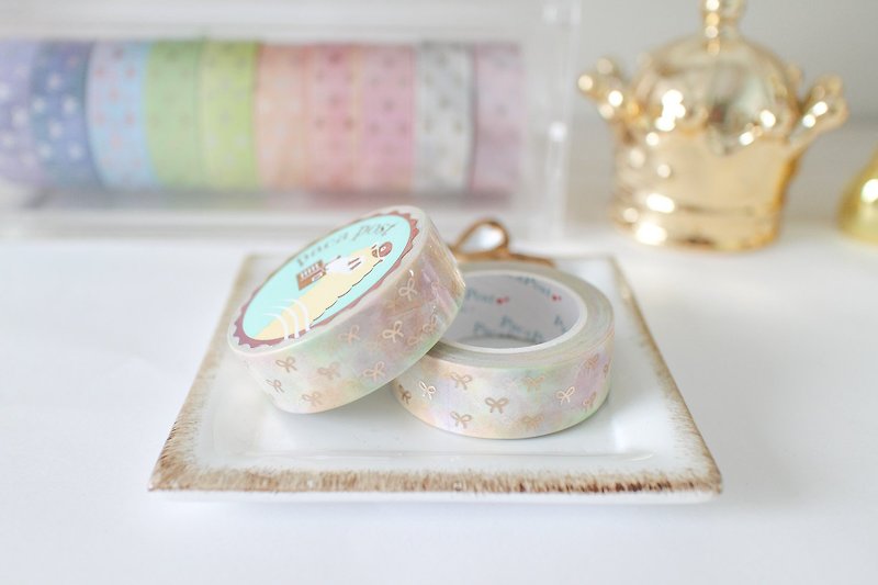 Hot stamping paper tape-Vineyard hot stamping small bow - Washi Tape - Paper Multicolor