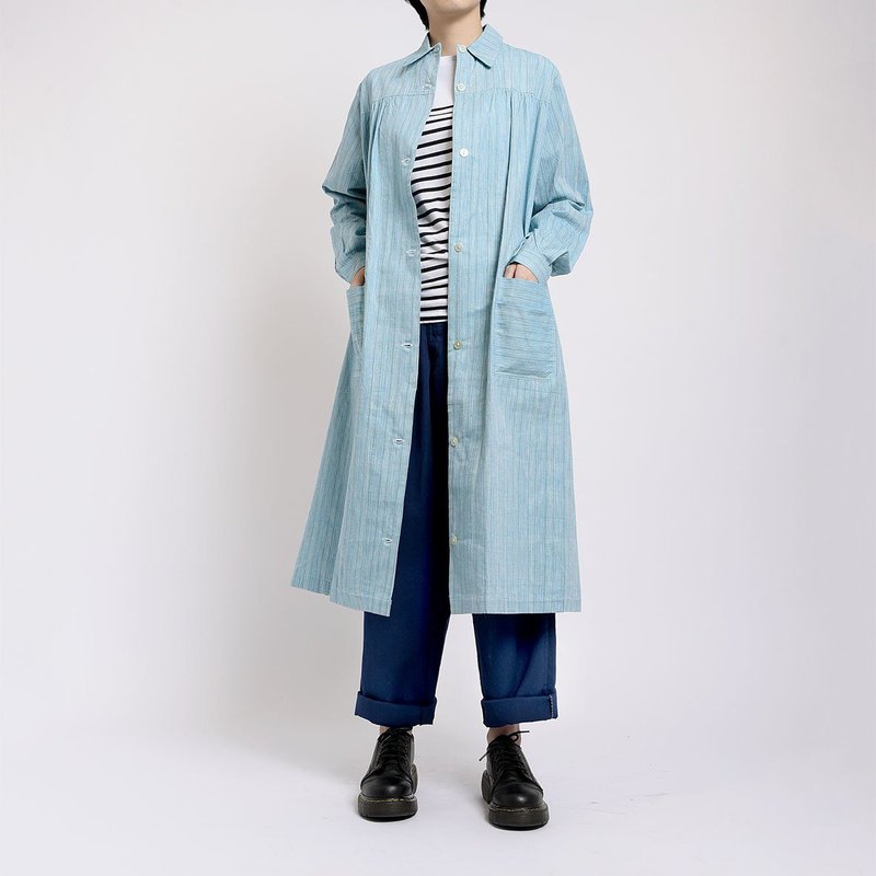 80's 瑞典軍隊醫院外套Sweden Military Coat - 女大衣/外套 - 其他材質 藍色
