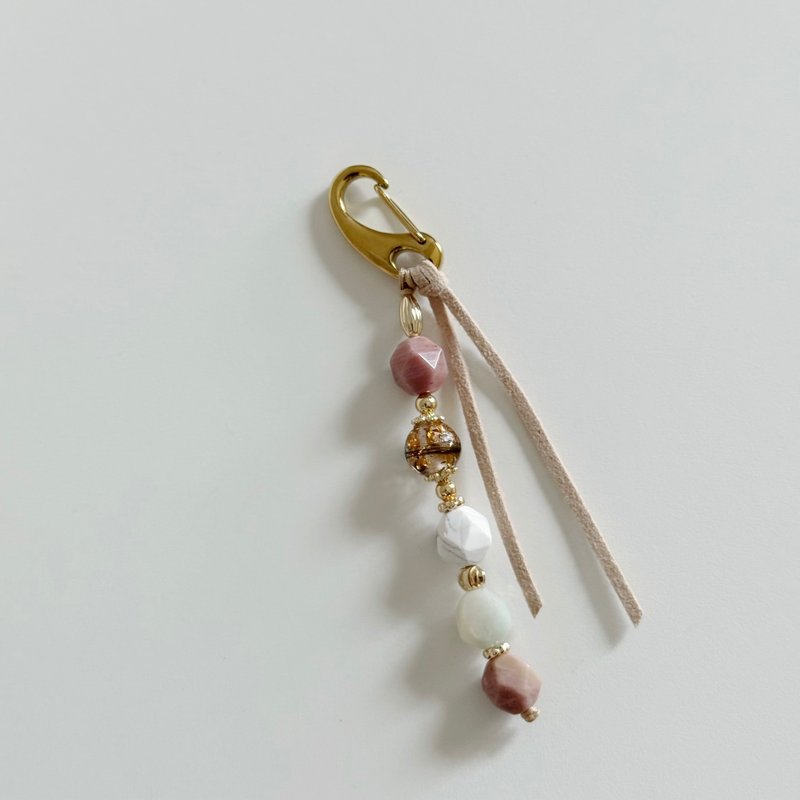 Mimisデザイン 白薔薇 胎毛クリスタルチャーム - ベビー用小物 - クリスタル 