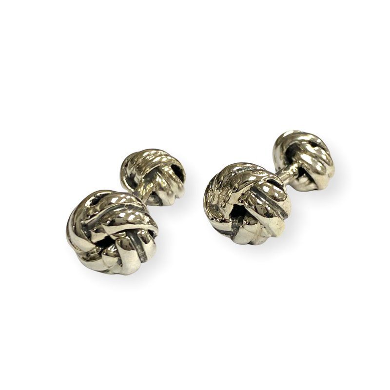Celtic Style Love Knot Cufflinks 925 Sterling Silver Mens Fathers Day Gift - 袖扣 - 純銀 銀色