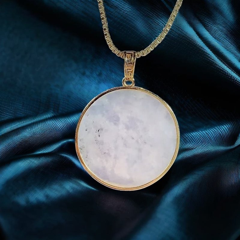 【願‧無事】冰種翡翠無事牌項鍊18K金| 天然緬甸玉翡翠A貨| 送禮 - 項鍊 - 玉石 白色