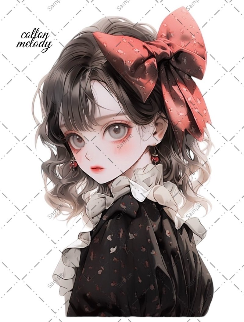 original sticker no.439 人物ステッカー オリジナルステッカー 人物ステッカー 女の子ステッカー オリジナル人物ステッカー - 貼紙 - 紙 