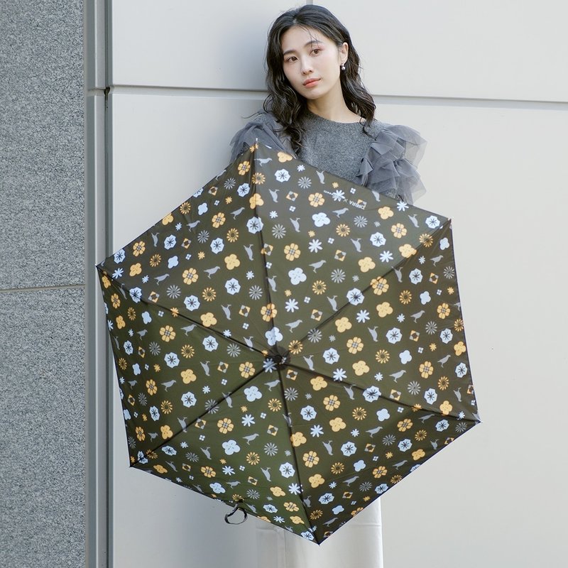鈦輕超輕量自動傘/印花樂 x OMBRA/經典花色/橄欖綠 - 雨傘/雨衣 - 防水材質 綠色