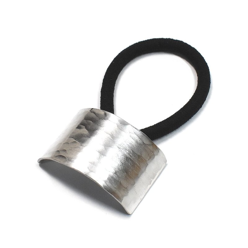 一つ結び用 槌目模様シルバーヘアゴム - 髮夾/髮圈 - 銀 銀色