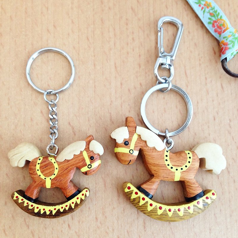 [Animal Series x Memories Little Trojan Horse] Handmade wooden key ring/strap - Charms - Wood Brown