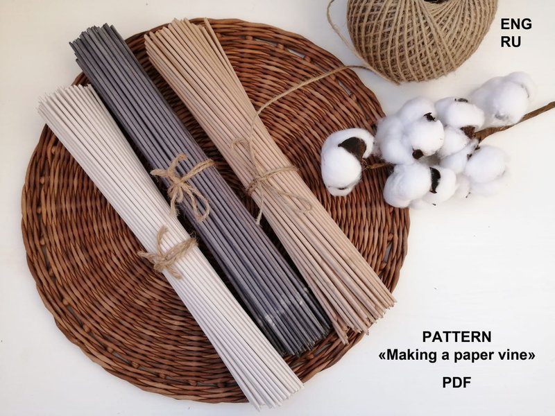 DIY paper vine, paper vine for baskets, weaving paper vine, material