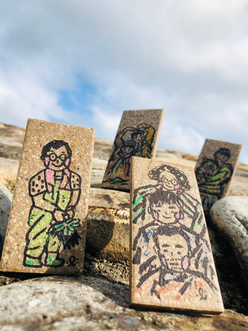 石版畫-市集定番似顏繪-手繪插畫 - 似顏繪/客製畫 - 石頭 