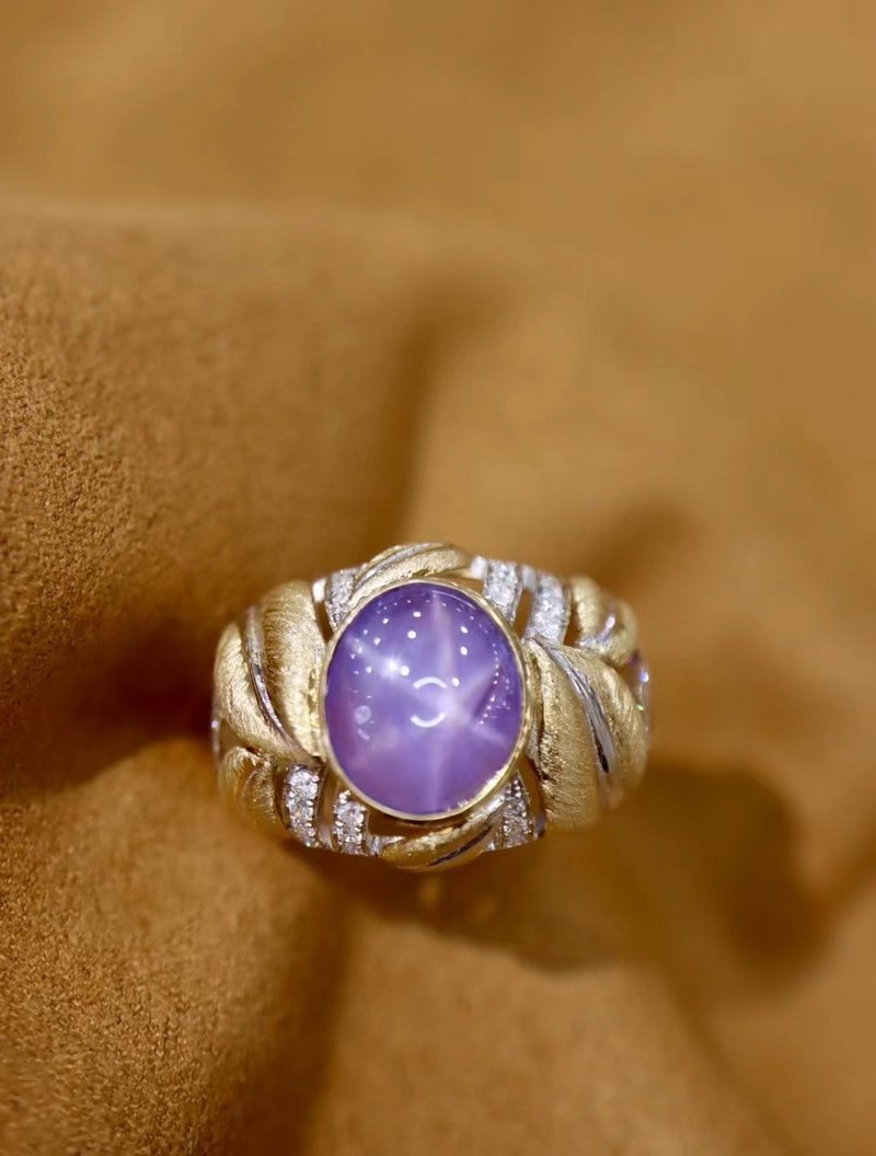 Taipei Aos Jewelry Unfired Star Sapphire Ring 3.42 carats - แหวนทั่วไป - เครื่องเพชรพลอย 