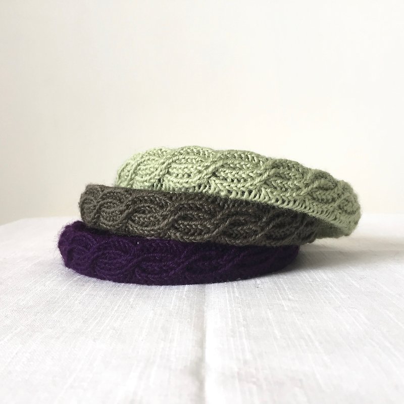 Fabric - hand-woven wool three-dimensional texture retro hair band - Becky optional color custom - เครื่องประดับผม - ขนแกะ หลากหลายสี