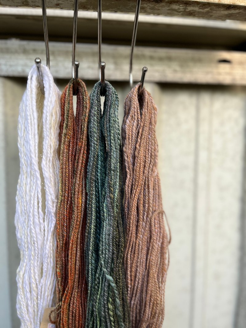 手紡羊毛線D - 編織/刺繡/羊毛氈/縫紉 - 羊毛 綠色