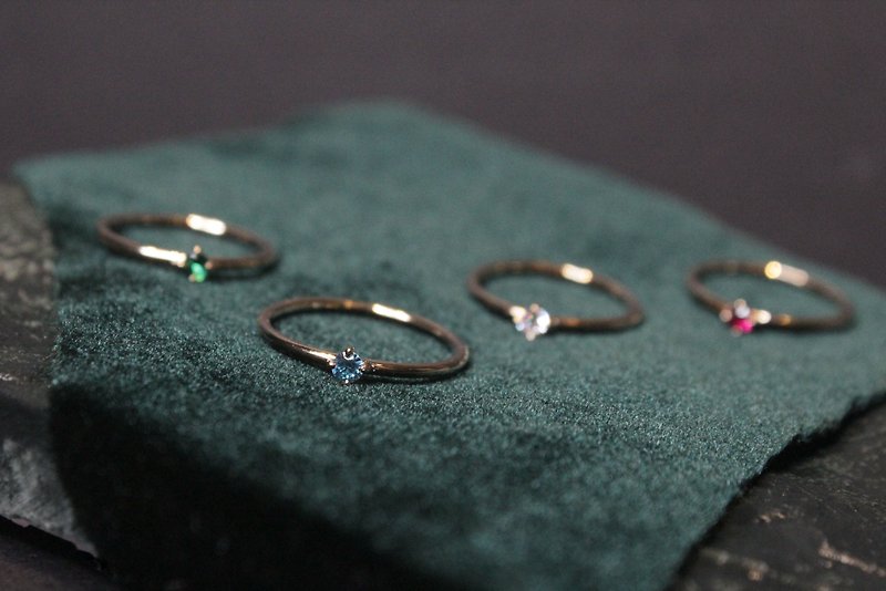 Sky Blue Twinkle Silver Handmade Rings - แหวนทั่วไป - เงินแท้ สีทอง