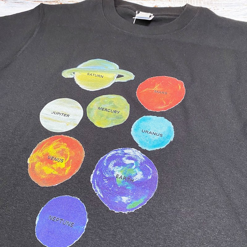 宇宙シリーズ　太陽系Tシャツ　ユニセックスS~XL Tcollector - 女 T 恤 - 棉．麻 黑色