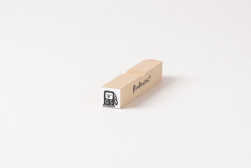 [Gas station] Schedule stamp*10mm square*R342 - Stamps & Stamp Pads - Wood 