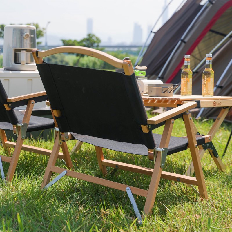 HaoO Solid Wood Kermit Chair - ชุดเดินป่า - ไม้ สีเทา