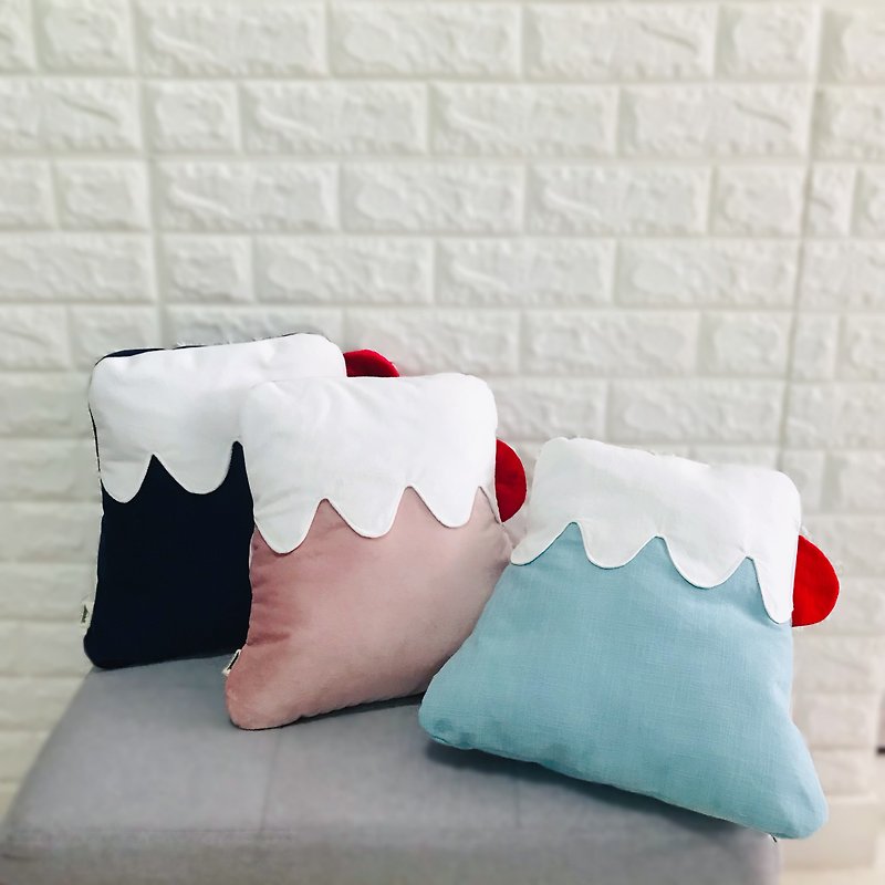 自家設計 富士山抱枕 - 枕頭/咕𠱸 - 棉．麻 