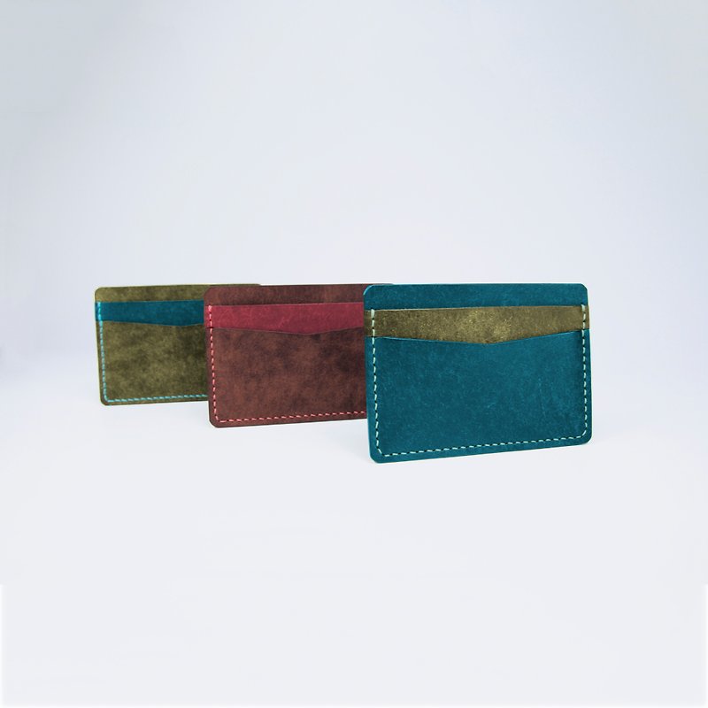 Italian matte leather card holder - อื่นๆ - หนังแท้ สีน้ำเงิน