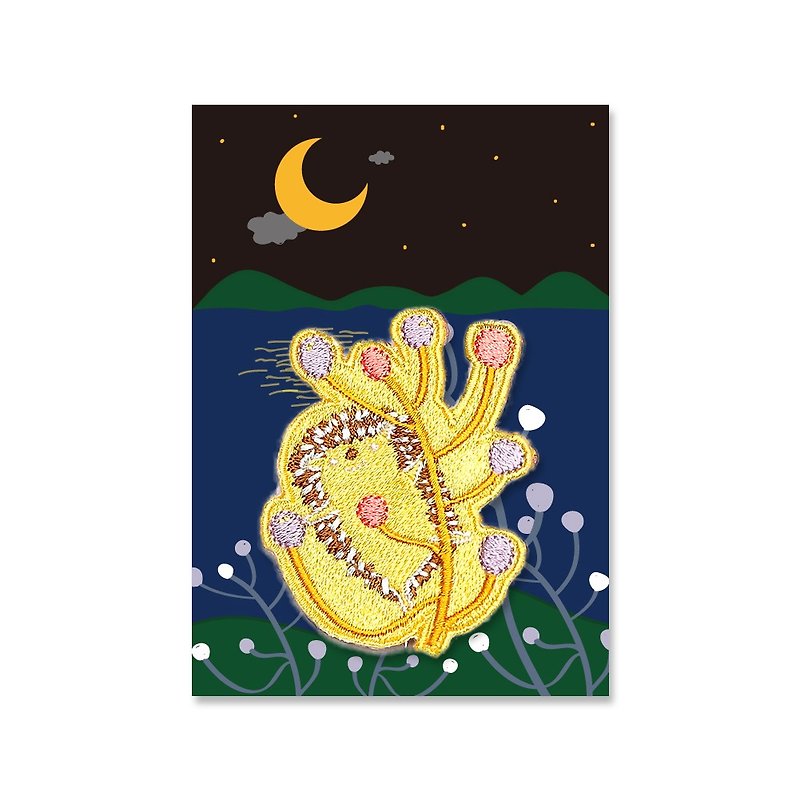 獨家設計刺繡胸章(彩色蒲公英)黃丨婚禮小物 開學 - 胸針 - 繡線 黃色