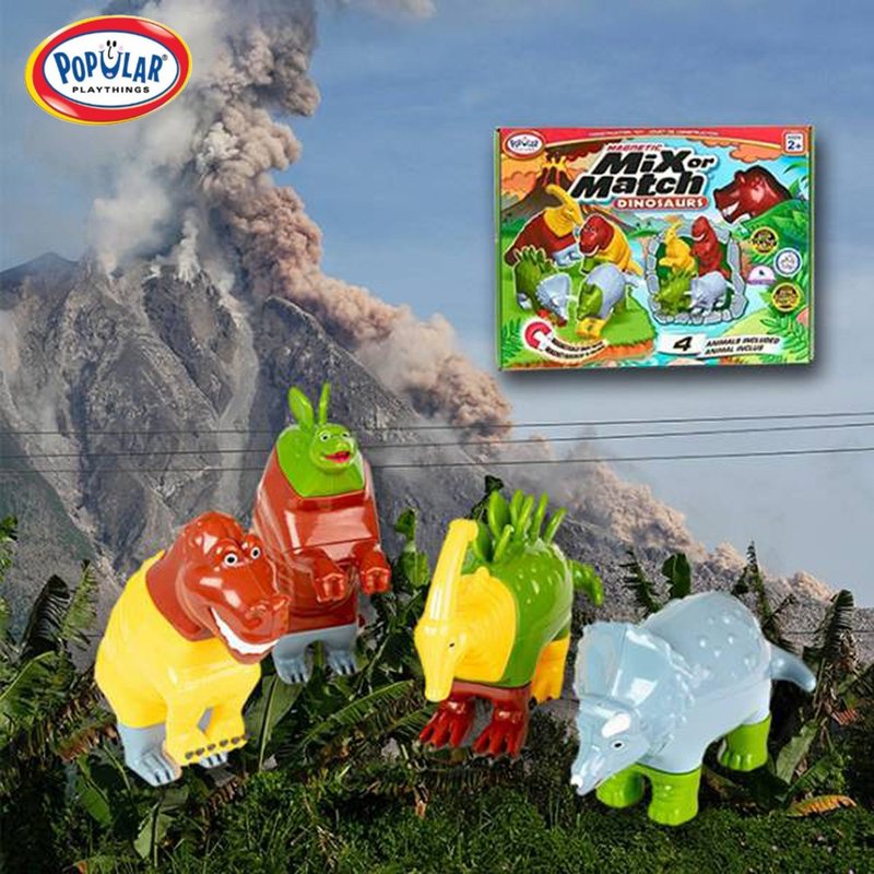 打造自己的恐龍世界-磁性恐龍總動員-侏儸紀(4隻動物高達192種) - 寶寶/兒童玩具/玩偶 - 其他材質 多色