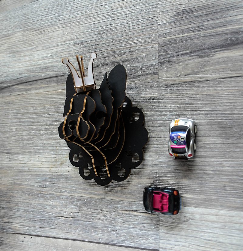プリンスバタメソッドドッグ3D手作りDIYホームオーナメント装飾品黒 - ウォールデコ・壁紙 - 紙 ブラック