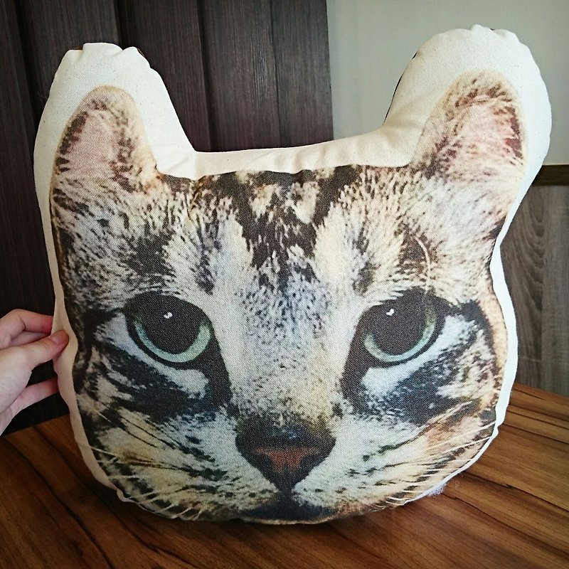 American short hair cat cotton canvas shape pillow - หมอน - ผ้าฝ้าย/ผ้าลินิน 