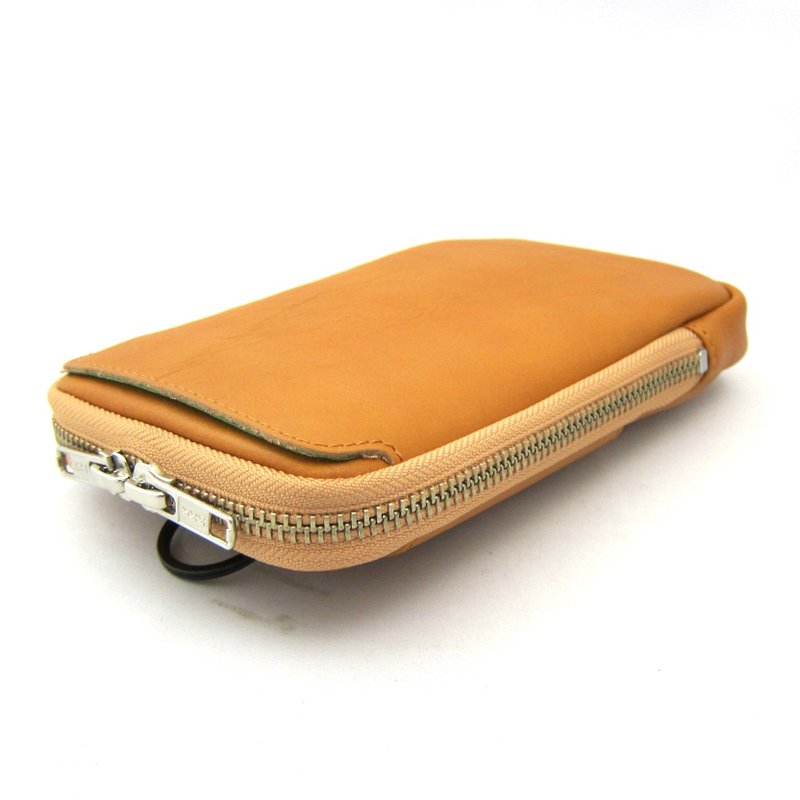 マルチポーチ iPhone 17 ProMax スマートフォンケース タバコケース カメラケース メガネケース メンズ 本革 イタリア製 バケッタレザー - 化妝包/收納袋 - 真皮 咖啡色