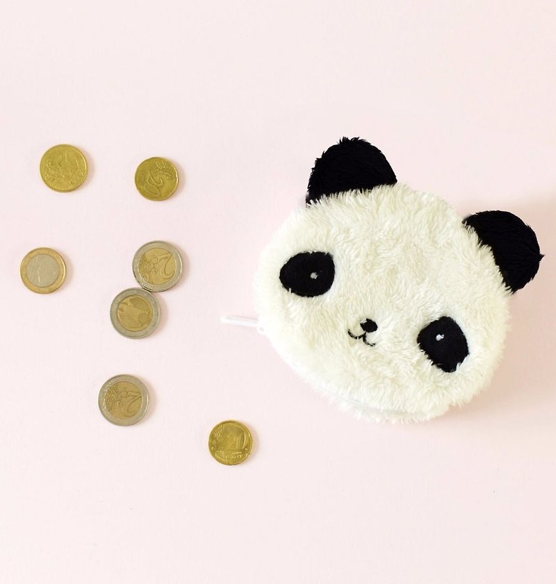 A Little Lovely Company - cool black panda purse - กระเป๋าใส่เหรียญ - เส้นใยสังเคราะห์ 