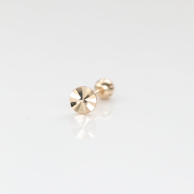 14K gold radiant bead earrings (single) - ต่างหู - เครื่องประดับ สีทอง