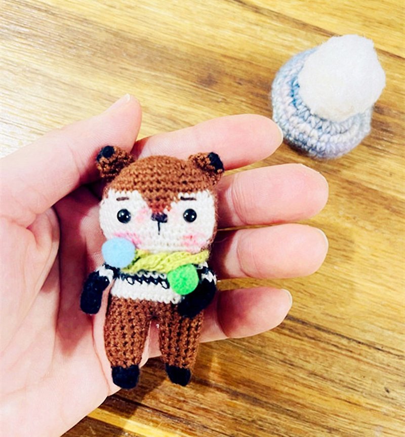 Nikko Alley cute woven mini fox pins, key rings, pendants, small companion ornaments and gifts - Charms - Cotton & Hemp 
