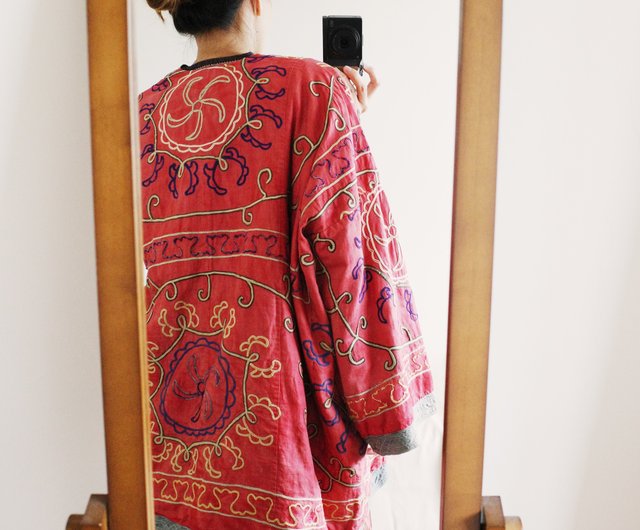 ヴィンテージ古いウズベキスタン刺繍コート古いウズベキスタン手