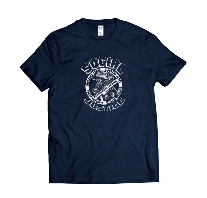 恐龍法官-T-shirt 白/黑/灰/藏青 - 男 T 恤 - 棉．麻 多色